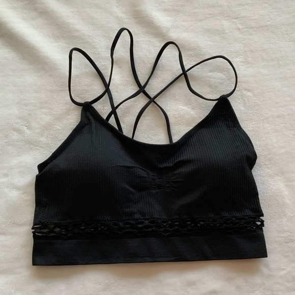 C & C California Leilani Ribbed Fishnet Bra Top - Picture 1 of 8